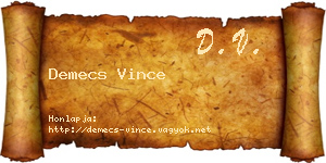 Demecs Vince névjegykártya