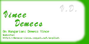 vince demecs business card